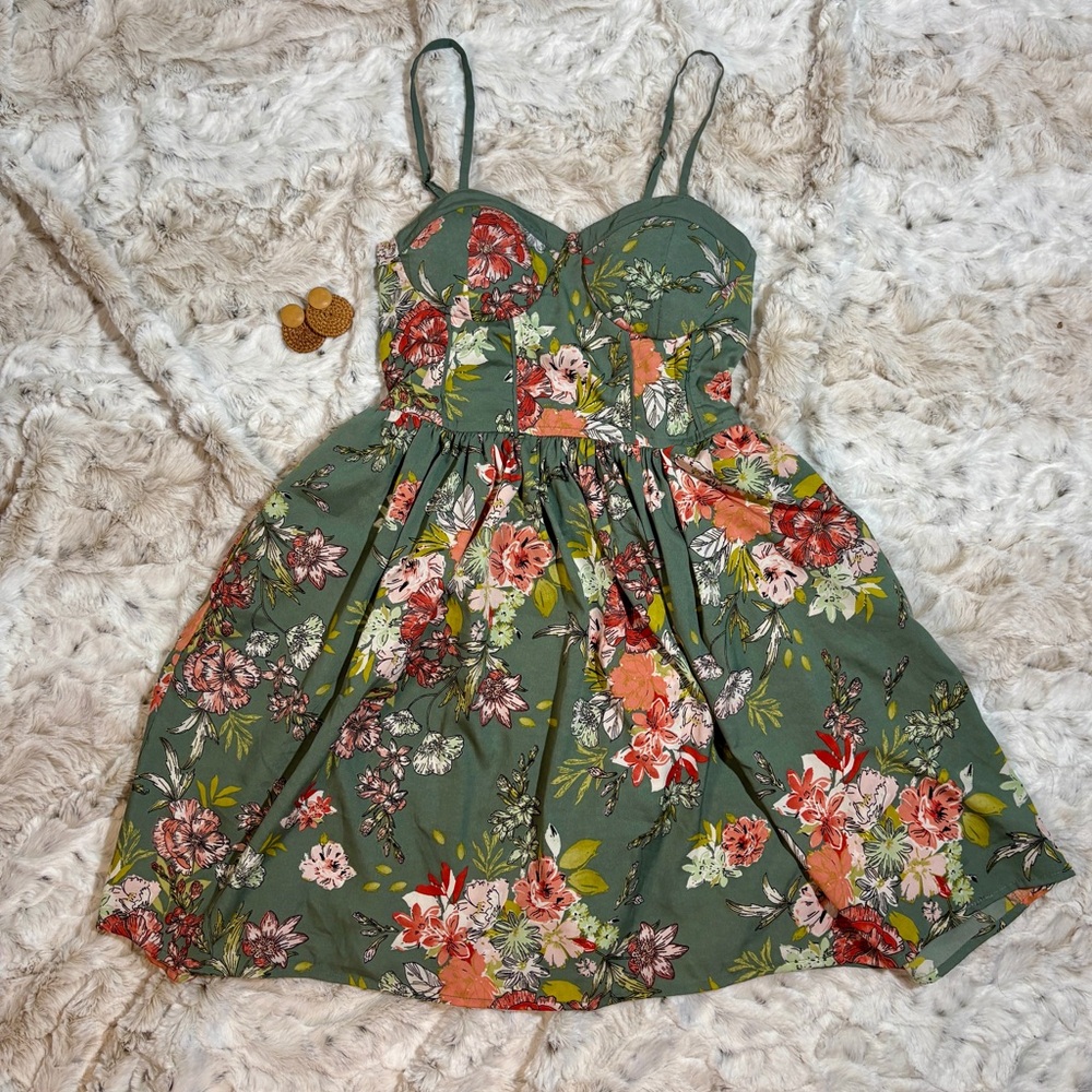 Floral Green Dress